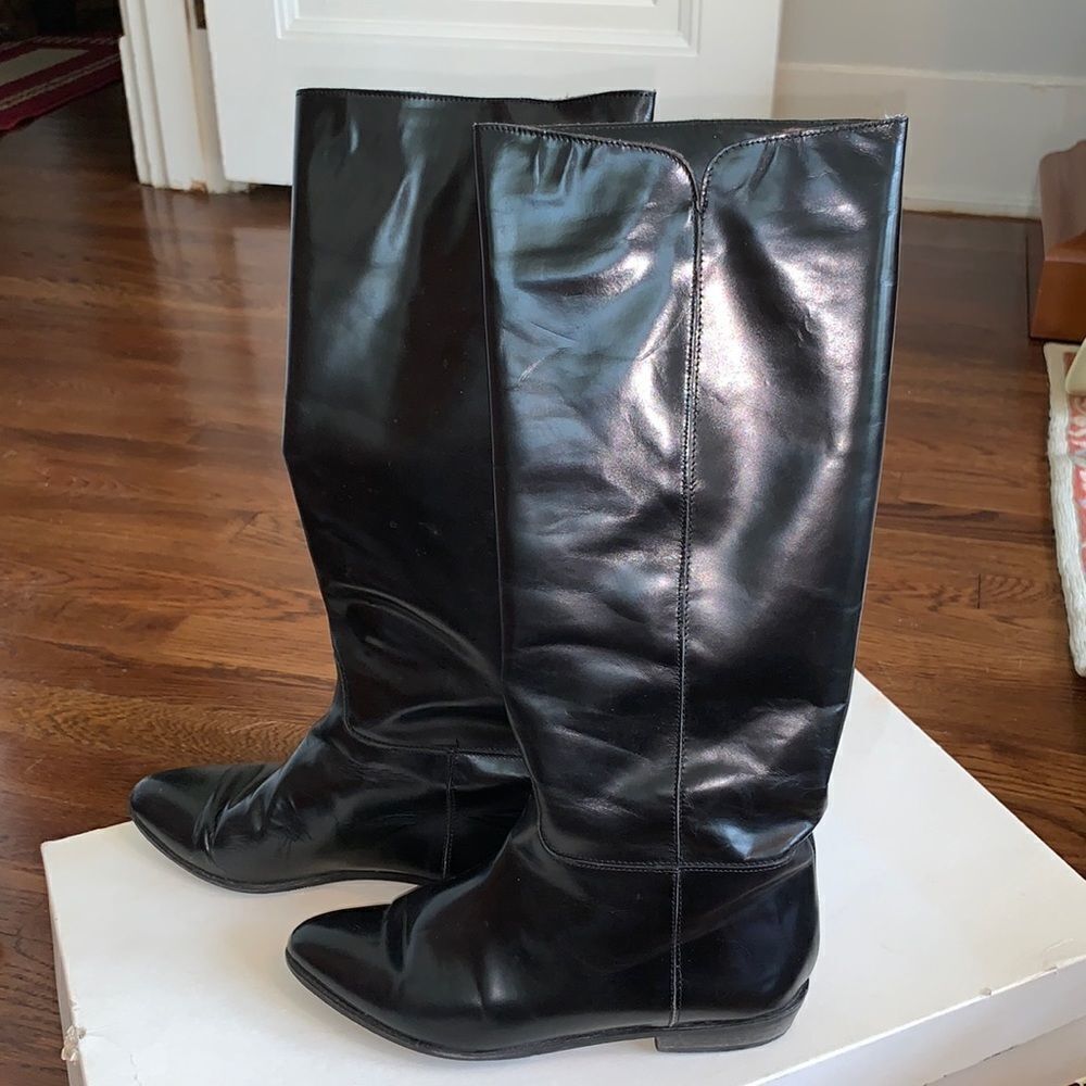‎Vtg 80s Vaneli black leather riding boots